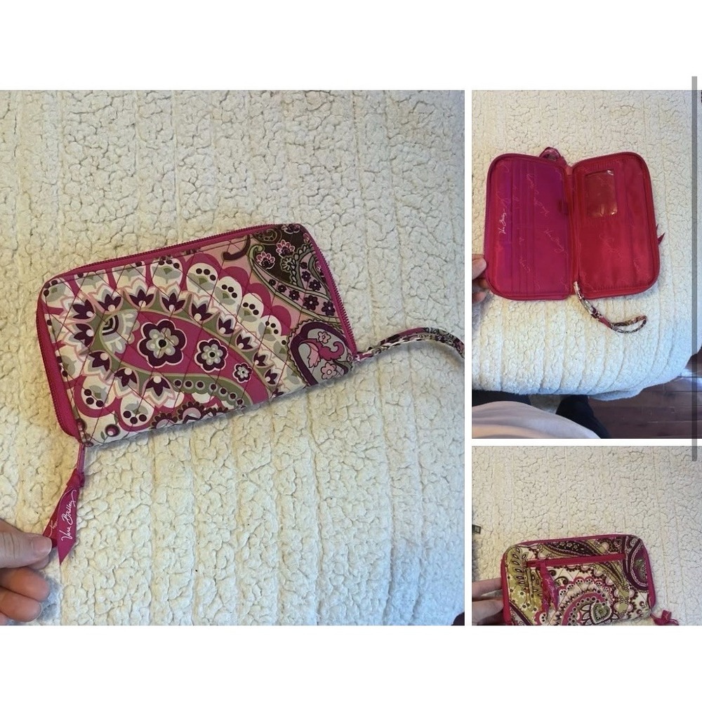 Vera Bradley Opera Wallet in Very Berry Paisley Zip GUC